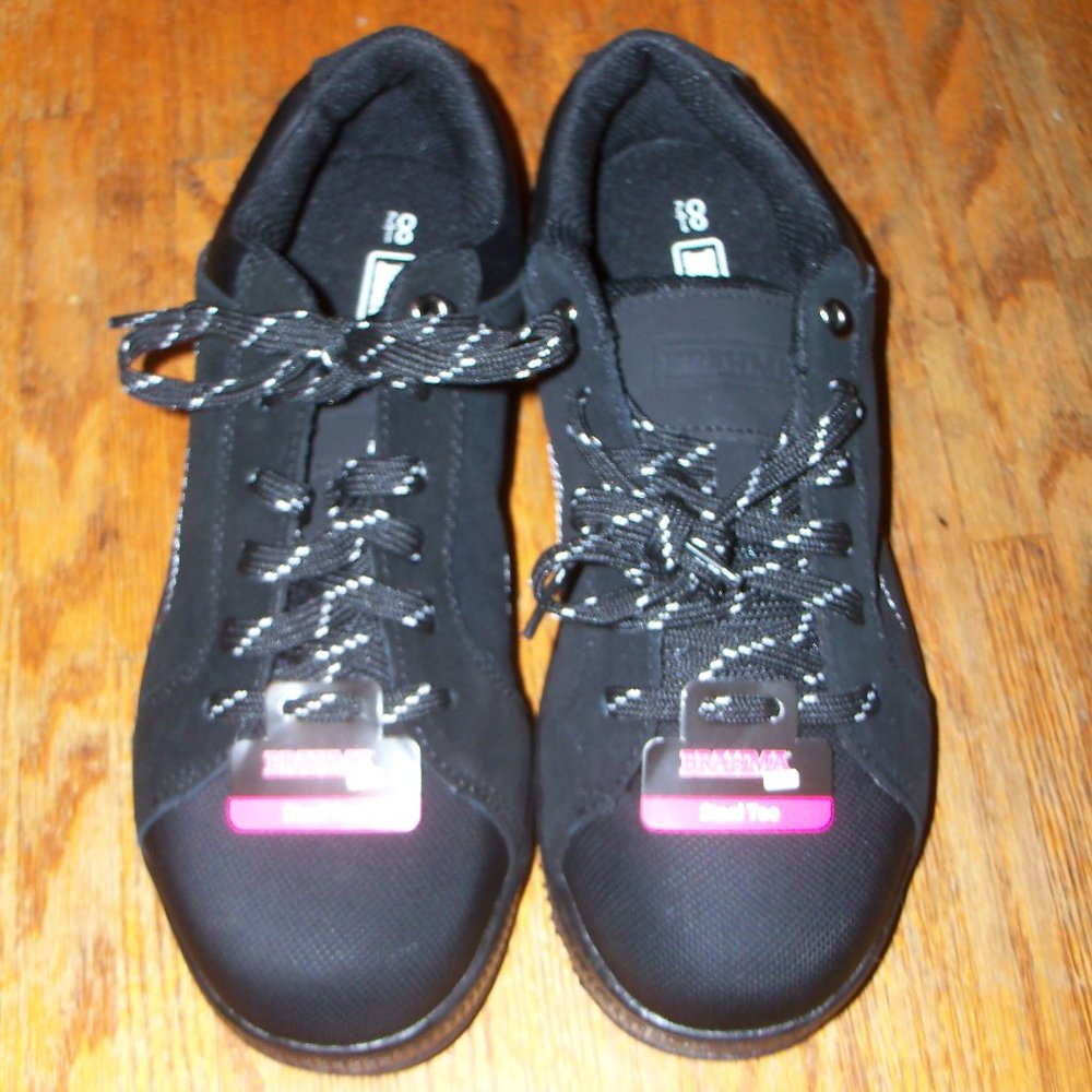 NWT Womens Size 8.5 Black Steel Toe Shoes Sneaker
